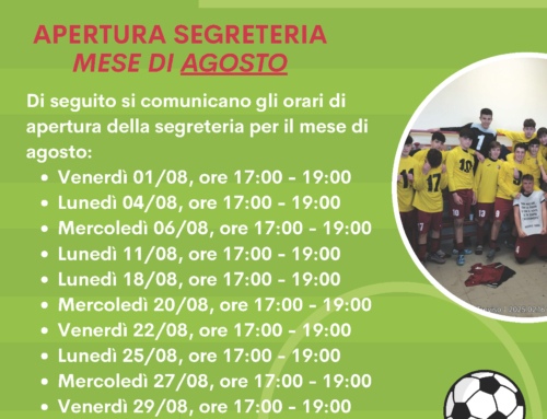 ORARI SEGRETERIA AGOSTO 2025