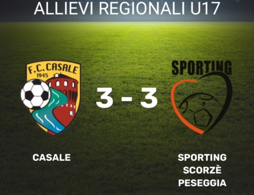 ALLIEVI REGIONALI U17: PAREGGIO CONTRO LO SPORTING SCORZE’ PESEGGIA